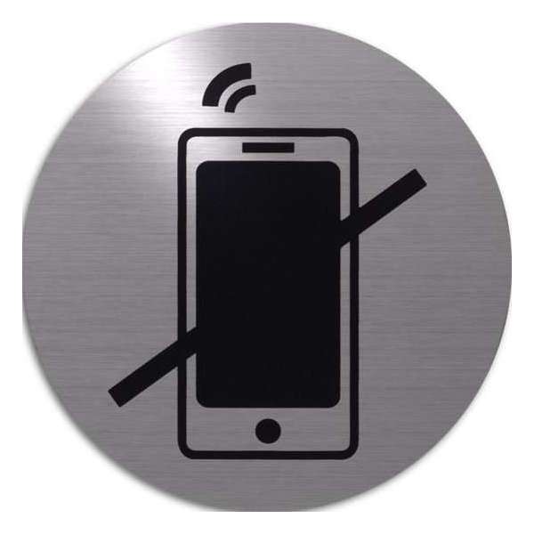 RVS deurbordje pictogram: verboden te bellen | 5 jaar garantie | ROND 82mm Ø | Zelfklevend | Plakstrip RVS deurbordje pictogram: verboden te bellen | 5 jaar garantie | ROND 82mm Ø | Zelfklevend | Plakstrip