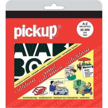 Pickup Helvetica letters zwart - 30 mm