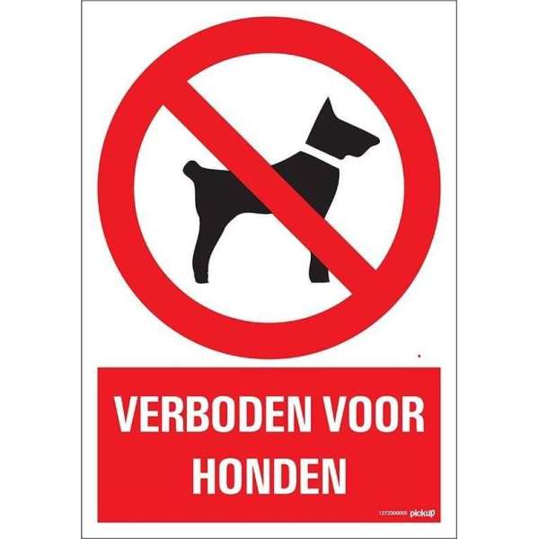 Pickup bord 23x33 cm Combinatie - Verboden voor honden Pickup bord 23x33 cm Combinatie - Verboden voor honden
