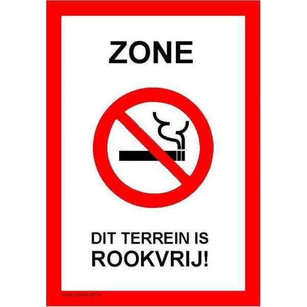 Bordje - Dit terrein is rookvrij!