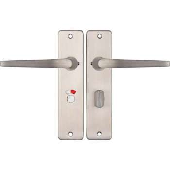 Starx Deurklink RVS – Deurbeslag – Deurschild met Toiletsluiting (WC57–5) – Deurklink Duim