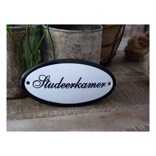 Emaille deurbordje ovaal 'Studeerkamer' Emaille deurbordje ovaal 'Studeerkamer'