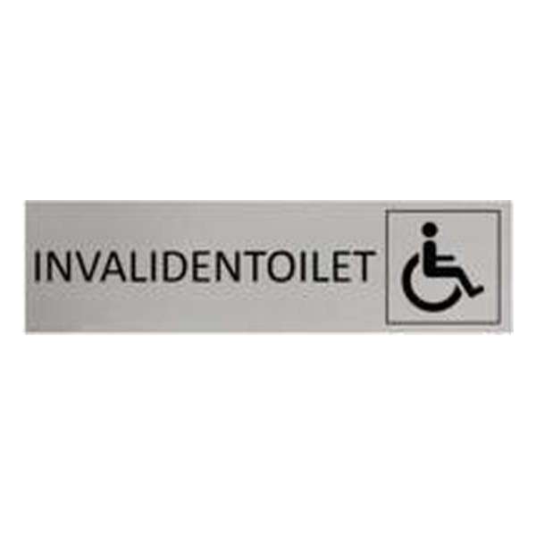 Aluminium Deurbordje Invalidentoilet 165x45mm met tape Aluminium Deurbordje Invalidentoilet 165x45mm met tape