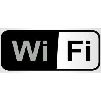 Aluminium deurbordje bedrukt met tekst wifi - 130 mm x 50 mm x 0,5 mm - Deur tekstbordje wifi - Promessa-Design.