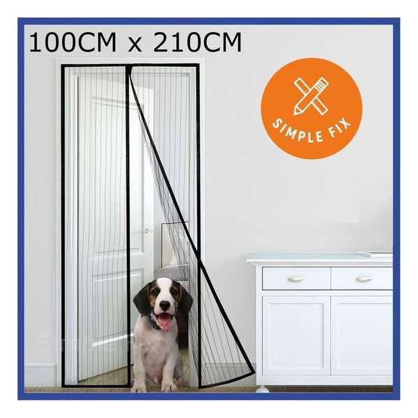 Vliegengordijn - 100cm x 210cm - Vliegengordijn Deur - Horrengaas - Zwart Vliegengordijn - 100cm x 210cm - Vliegengordijn Deur - Horrengaas - Zwart