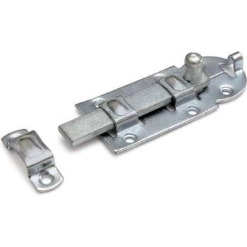 1x stuks rolschuif / rolschuiven staal verzinkt 5,6 x 12 cm - deurbeveiliging - profielrolschuiven / poortslot / hekgrendel