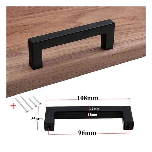 DW4Trading® Handgreep meubel deur RVS met schroeven zwart 108 mm DW4Trading® Handgreep meubel deur RVS met schroeven zwart 108 mm