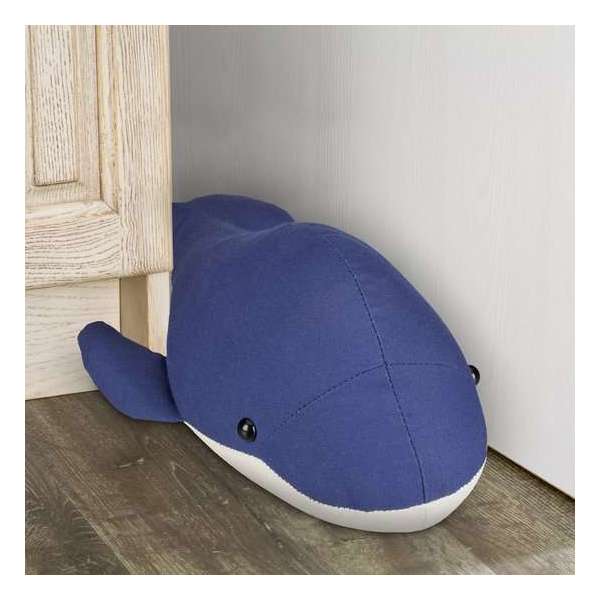 Relaxdays deurstopper walvis - stoffen deurstop knuffel - zware deurhouder vloer - zand Relaxdays deurstopper walvis - stoffen deurstop knuffel - zware deurhouder vloer - zand