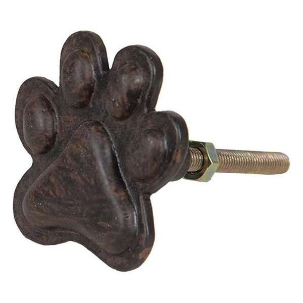 Clayre & Eef Deurknop Ø 4*3 cm Bruin Ijzer Honden Poot Meubelknop Clayre & Eef Deurknop Ø 4*3 cm Bruin Ijzer Honden Poot Meubelknop