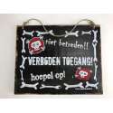 Tekstbord Verboden toegang zwart 24x30 cm van hout