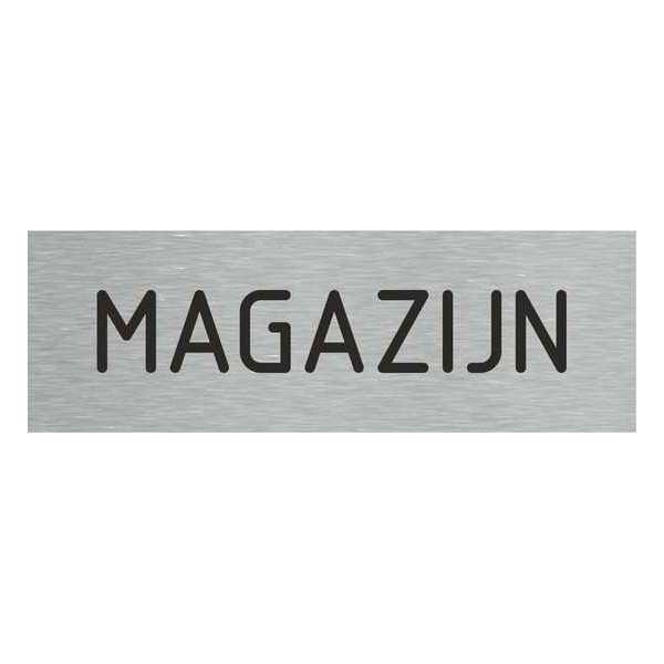 Deurbordje - magazijn bord - bordje - magazijn - rechthoekig met RVS look Deurbordje - magazijn bord - bordje - magazijn - rechthoekig met RVS look