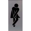 WC Toilet deur bordje dames vrouw. Glas Acrylaat.