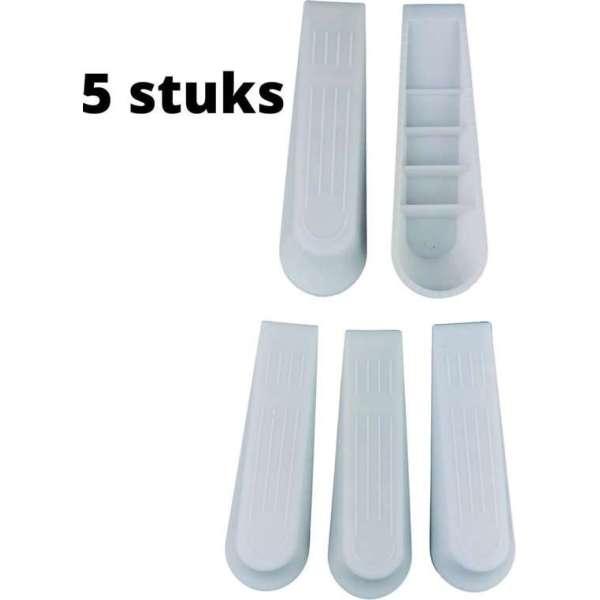 Orange85 Deurstopper - Wit - 5-delig - 12cm - Kunststof - Deurwig - Deurbuffer - Binnen - Deurklem Orange85 Deurstopper - Wit - 5-delig - 12cm - Kunststof - Deurwig - Deurbuffer - Binnen - Deurklem