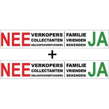 Brievenbussticker - Nee verkopers collectanten - Ja Familie Vrienden Bekenden - Promessa-Design.