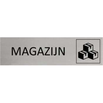 Aluminium Deurbordje Magazijn 165x45mm met tape