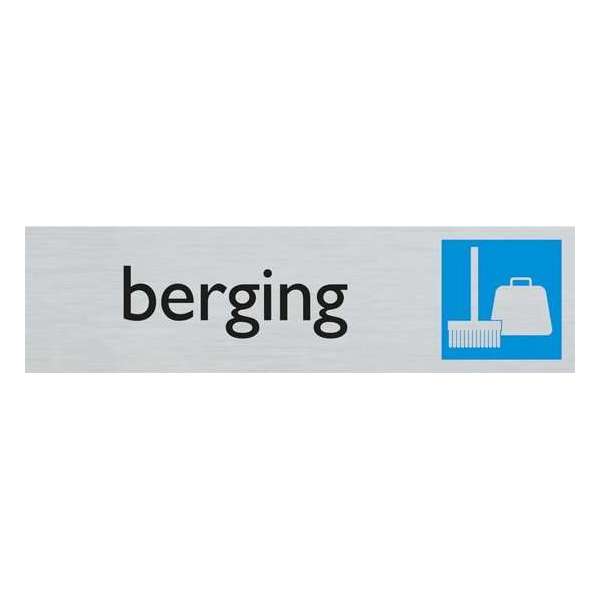 Deurbordje berging, alulook, 165 x 44 mm Deurbordje berging, alulook, 165 x 44 mm
