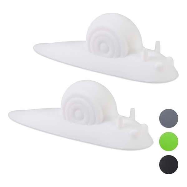 Relaxdays deurstopper slak - set van 2 - deurstop - deurbuffer - rubber - zacht Relaxdays deurstopper slak - set van 2 - deurstop - deurbuffer - rubber - zacht