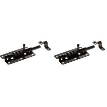 2x stuks rolschuif / rolschuiven staal verzinkt 5 x 10 cm - profielrolschuiven / poortslot / hekgrendel