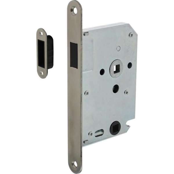 Intersteel Woningbouw magneet badkamer/toilet slot 63/8mm, voorplaat afgerond rvs Intersteel Woningbouw magneet badkamer/toilet slot 63/8mm, voorplaat afgerond rvs