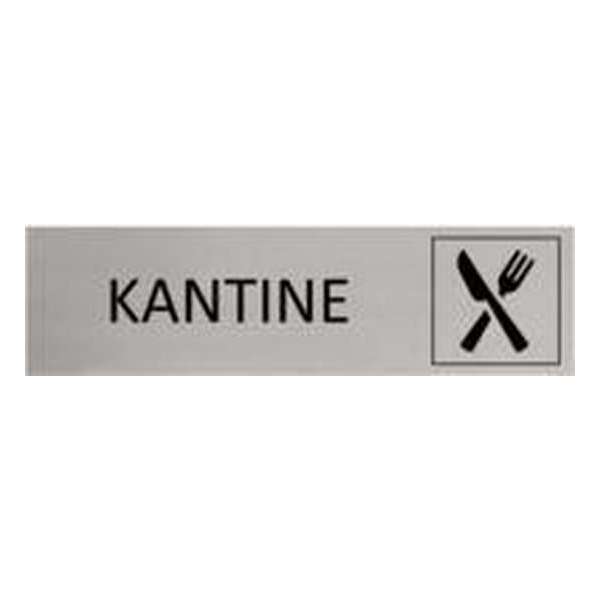 Aluminium Deurbordje Kantine 165x45mm met tape Aluminium Deurbordje Kantine 165x45mm met tape