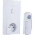 BYRON DEURBELSET 50M DRAADLOOS WIT MET STOPCONTACT FRANSE PLUG DB421E-F