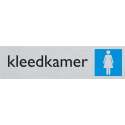 Deurbordje kleedkamer dames, alulook, 165 x 44 mm