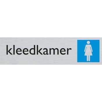 Deurbordje kleedkamer dames, alulook, 165 x 44 mm