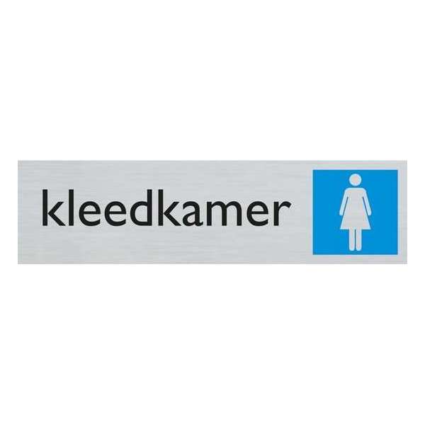 Deurbordje kleedkamer dames, alulook, 165 x 44 mm Deurbordje kleedkamer dames, alulook, 165 x 44 mm