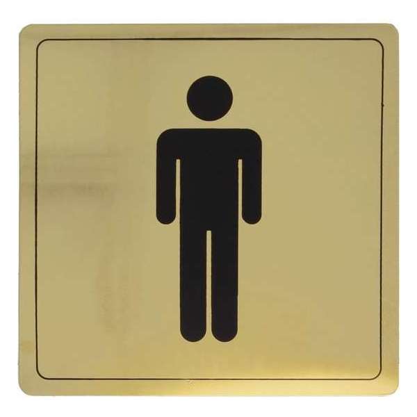 Heren toilet – zelfklevend Deurbordje Sticker - Gouden Aluminium – 14 x14cm Heren toilet – zelfklevend Deurbordje Sticker - Gouden Aluminium – 14 x14cm