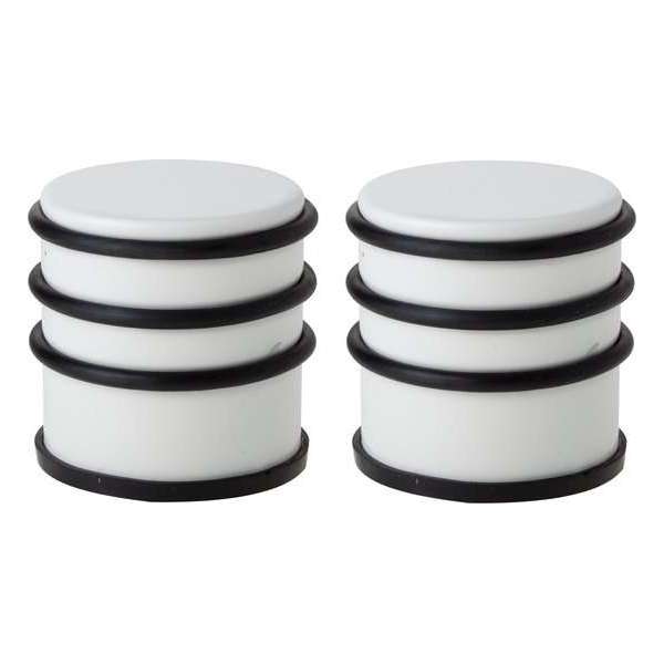 2x stuks deurstoppers rond metaal/rubber 7 cm - Deurstop/deurvastzetter 2x stuks deurstoppers rond metaal/rubber 7 cm - Deurstop/deurvastzetter