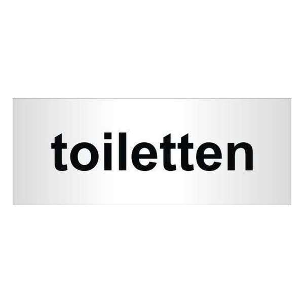 Aluminium deurbordje bedrukt met tekst toiletten - 130 mm x 50 mm x 0,5 mm - Deur tekstbordje toiletten - Promessa-Design. Aluminium deurbordje bedrukt met tekst toiletten - 130 mm x 50 mm x 0,5 mm - Deur tekstbordje toiletten - Promessa-Design.