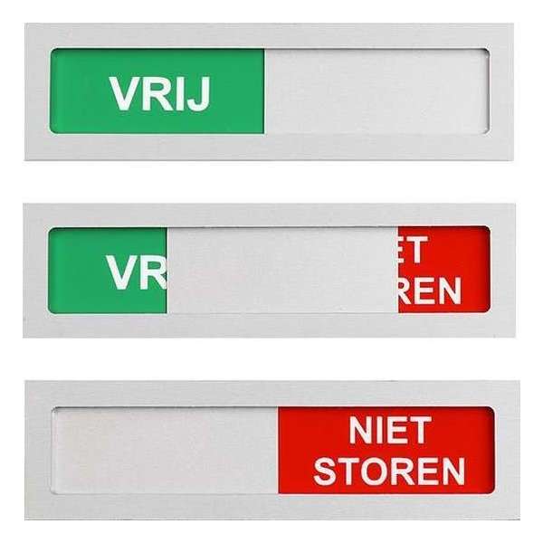 Schuifbordje Vrij - Niet Storen deur bordje - 100 mm x 28 mm - Met maar 4 mm dikte geen blok op je deur - Promessa-Design. Schuifbordje Vrij - Niet Storen deur bordje - 100 mm x 28 mm - Met maar 4 mm dikte geen blok op je deur - Promessa-Design.