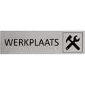 Aluminium Deurbordje Werkplaats 165x45mm met tape