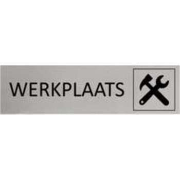 Aluminium Deurbordje Werkplaats 165x45mm met tape