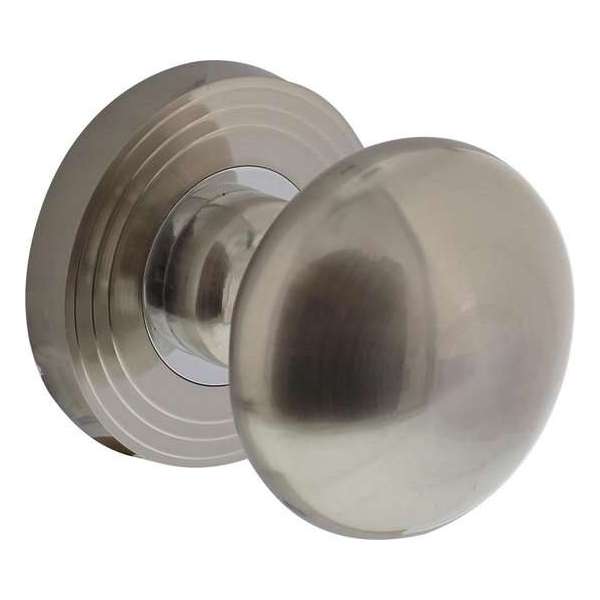 Intersteel Knop op rozet met ril nikkel mat Intersteel Knop op rozet met ril nikkel mat