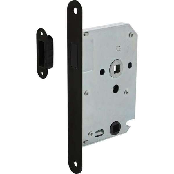 Intersteel Woningbouw magneet badkamer/toilet slot 63/8mm, voorplaat afgerond zwart Intersteel Woningbouw magneet badkamer/toilet slot 63/8mm, voorplaat afgerond zwart