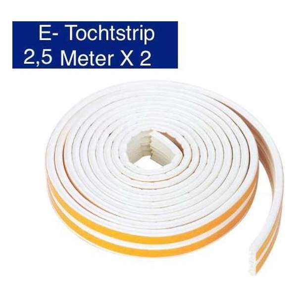 KD | Small E Tochtstrip | 2,5 meter X 2 | Water, vocht en wind werend | Wit Tochtband KD | Small E Tochtstrip | 2,5 meter X 2 | Water, vocht en wind werend | Wit Tochtband