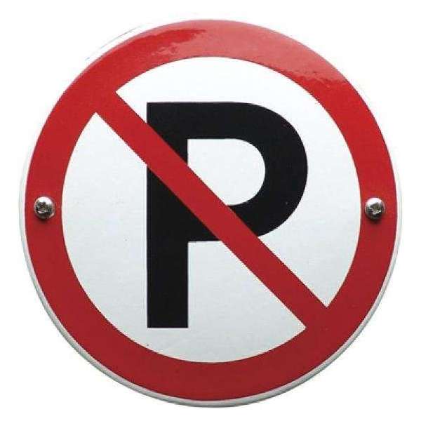 Emaille verbodsbord en wandbord verboden te parkeren - 10 cm Rond Emaille verbodsbord en wandbord verboden te parkeren - 10 cm Rond