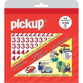 Pickup plakcijfers boekje Helvetica rood - 10 mm