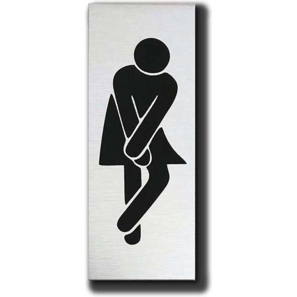 WC Toilet deurbordje Dames Vrouw nodig. Geborsteld Aluminium. 50 mm x 130 mm x 1 mm. WC Toilet deurbordje Dames Vrouw nodig. Geborsteld Aluminium. 50 mm x 130 mm x 1 mm.