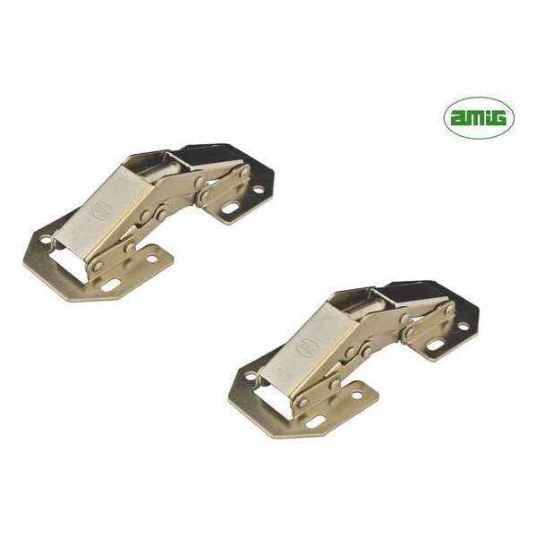 AMIG Kastscharnier Meubelscharnier met veer 100mm – 2 stuks – Easy-ON - Vernikkeld Staal – 90 graden – inkl. Schroeven AMIG Kastscharnier Meubelscharnier met veer 100mm – 2 stuks – Easy-ON - Vernikkeld Staal – 90 graden – inkl. Schroeven