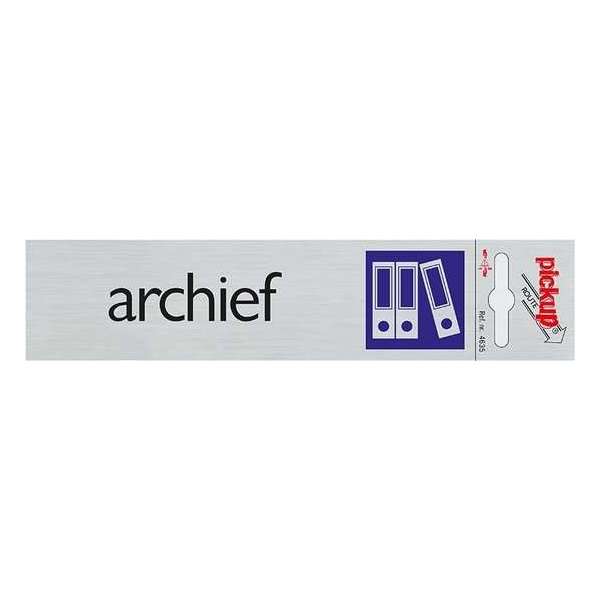 Pick-up bordje Archief - Aluminium - 165 x 44 mm Pick-up bordje Archief - Aluminium - 165 x 44 mm