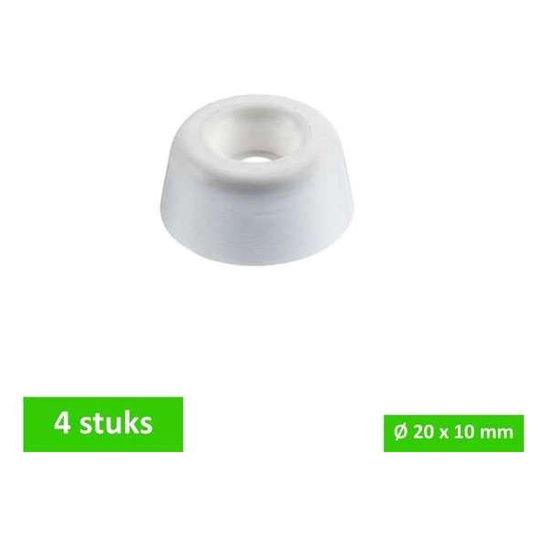 TQ4U stootdop closetbuffer - Ø 20 mm x 10 mm hoog - kunststof - helder wit - 4 STUKS TQ4U stootdop closetbuffer - Ø 20 mm x 10 mm hoog - kunststof - helder wit - 4 STUKS