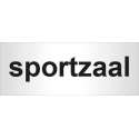 Aluminium deurbordje bedrukt met tekst sportzaal - 130 mm x 50 mm x 0,5 mm - Deur tekstbordje sportzaal - Promessa-Design.