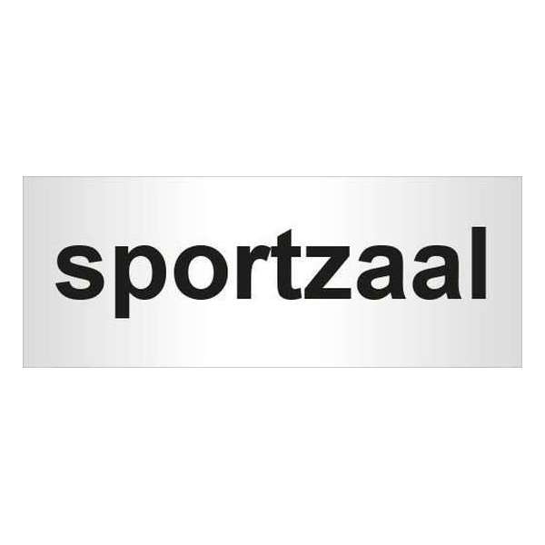 Aluminium deurbordje bedrukt met tekst sportzaal - 130 mm x 50 mm x 0,5 mm - Deur tekstbordje sportzaal - Promessa-Design. Aluminium deurbordje bedrukt met tekst sportzaal - 130 mm x 50 mm x 0,5 mm - Deur tekstbordje sportzaal - Promessa-Design.