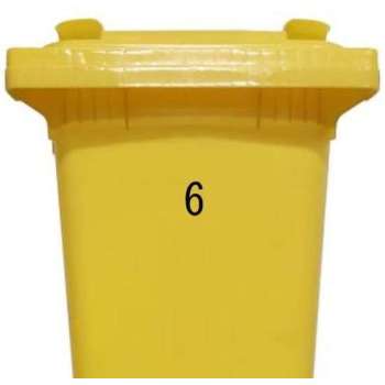 Cijfersticker – nummer 6 - zwart - 10 cm - klikosticker - containersticker - brievenbussticker
