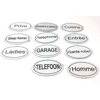 Emaille Deurbordjes Garage Prive Ladies (set van 11)