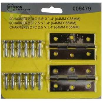 Scharnier 2.5'', Scharnieren 2 stuks, Scharnier set, Benson