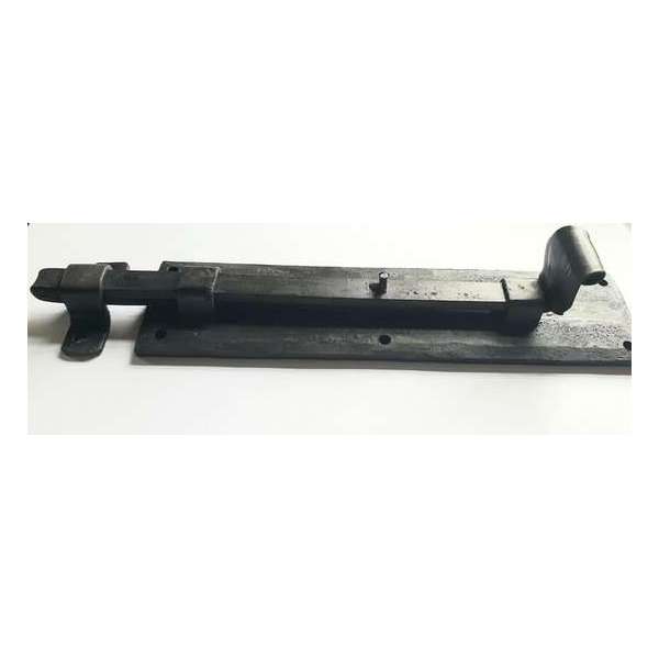 Zwarte deur of raam grendel 200 mm smeedijzer zwart Zwarte deur of raam grendel 200 mm smeedijzer zwart