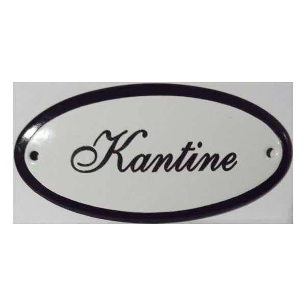 Emaille deurbordje ovaal 'Kantine' Emaille deurbordje ovaal 'Kantine'